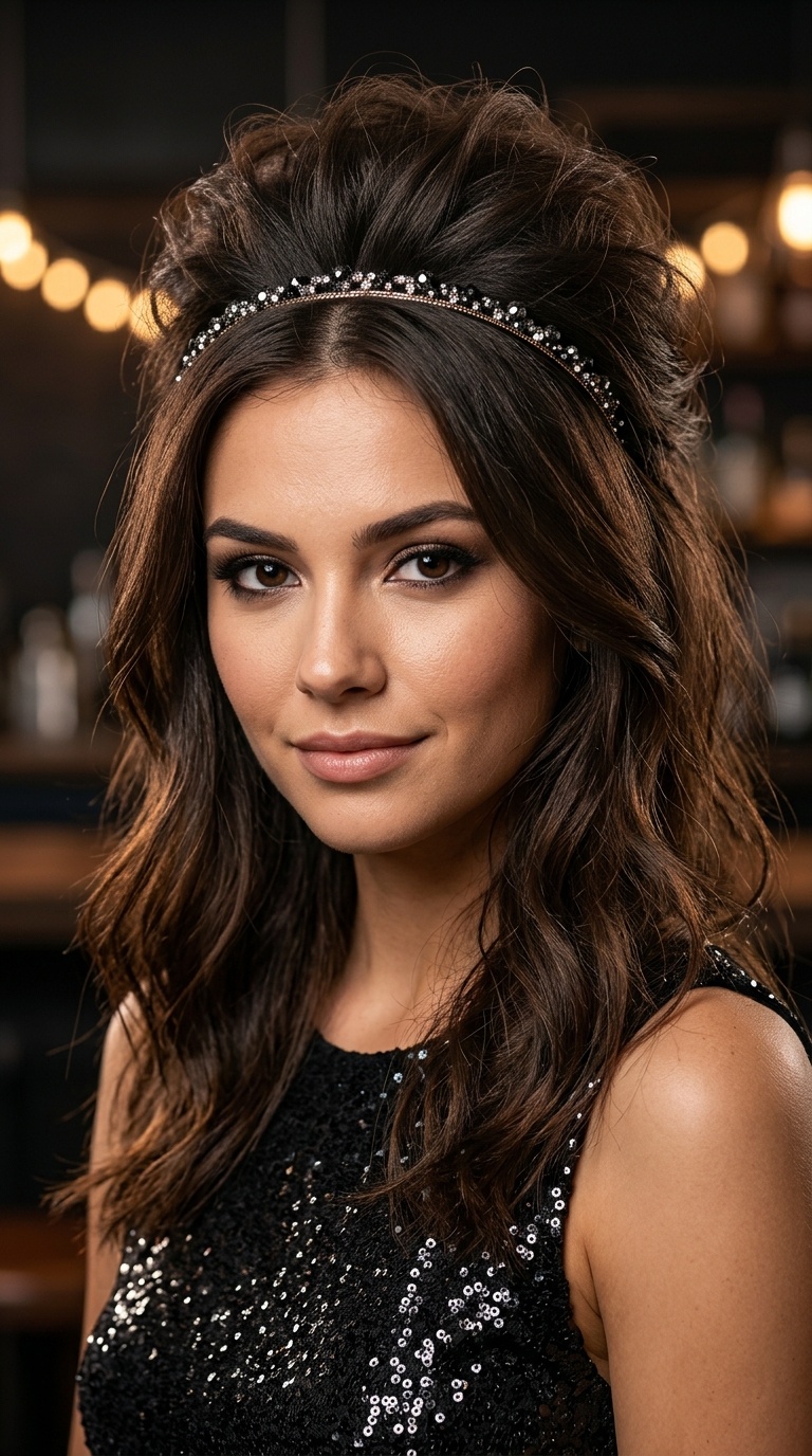 Teased Crown with Headband
