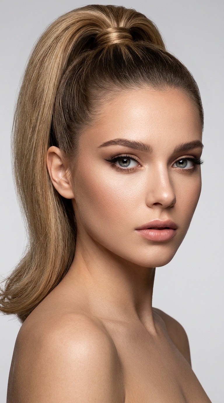 Teased Retro High Pony