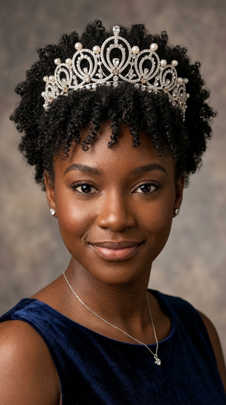Teasy Weasy Afro (TWA) with a Statement Tiara