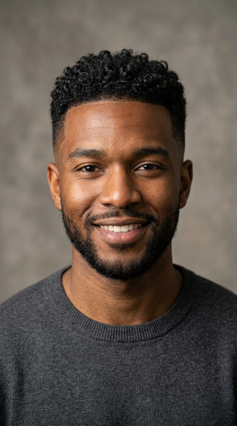 Temple Fade with Natural Curls