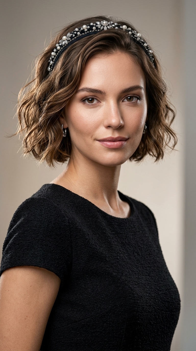 Textured Bob with Headband