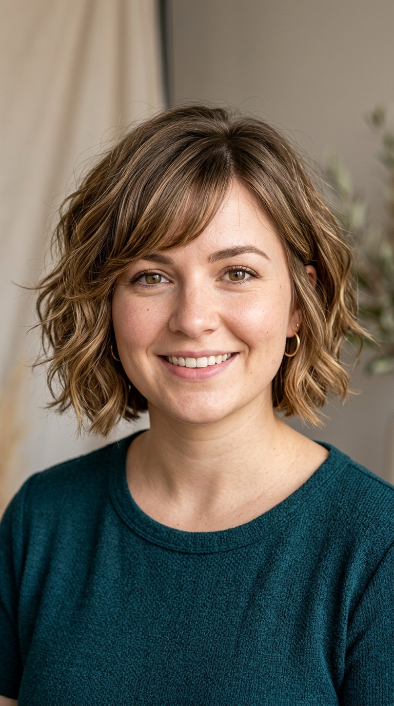 Textured Bob with Side Bangs