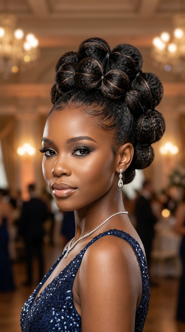 Textured Bubble Updo