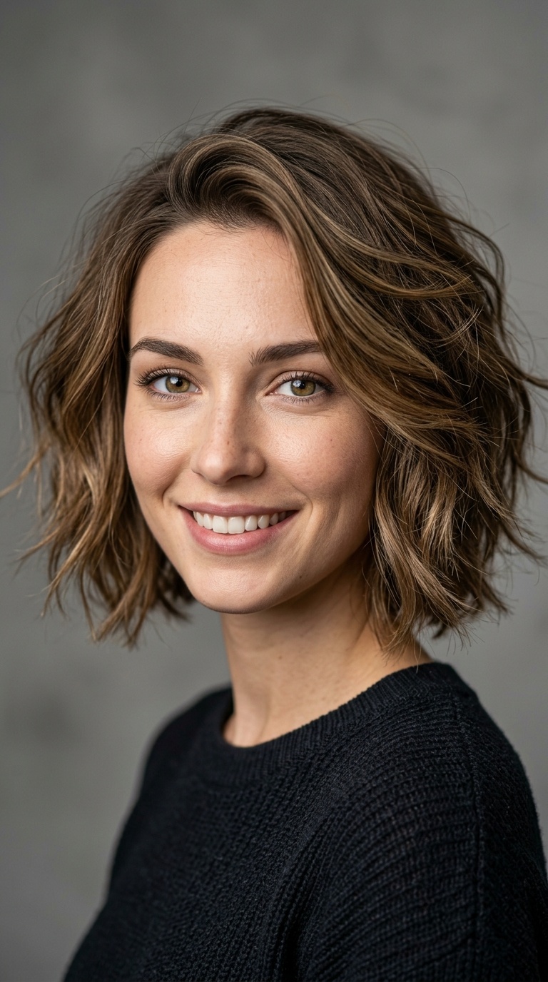 Textured Chin-Length Bob