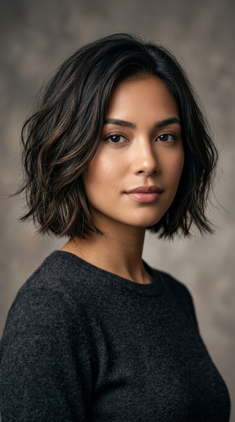 Textured Chin-Length Bob