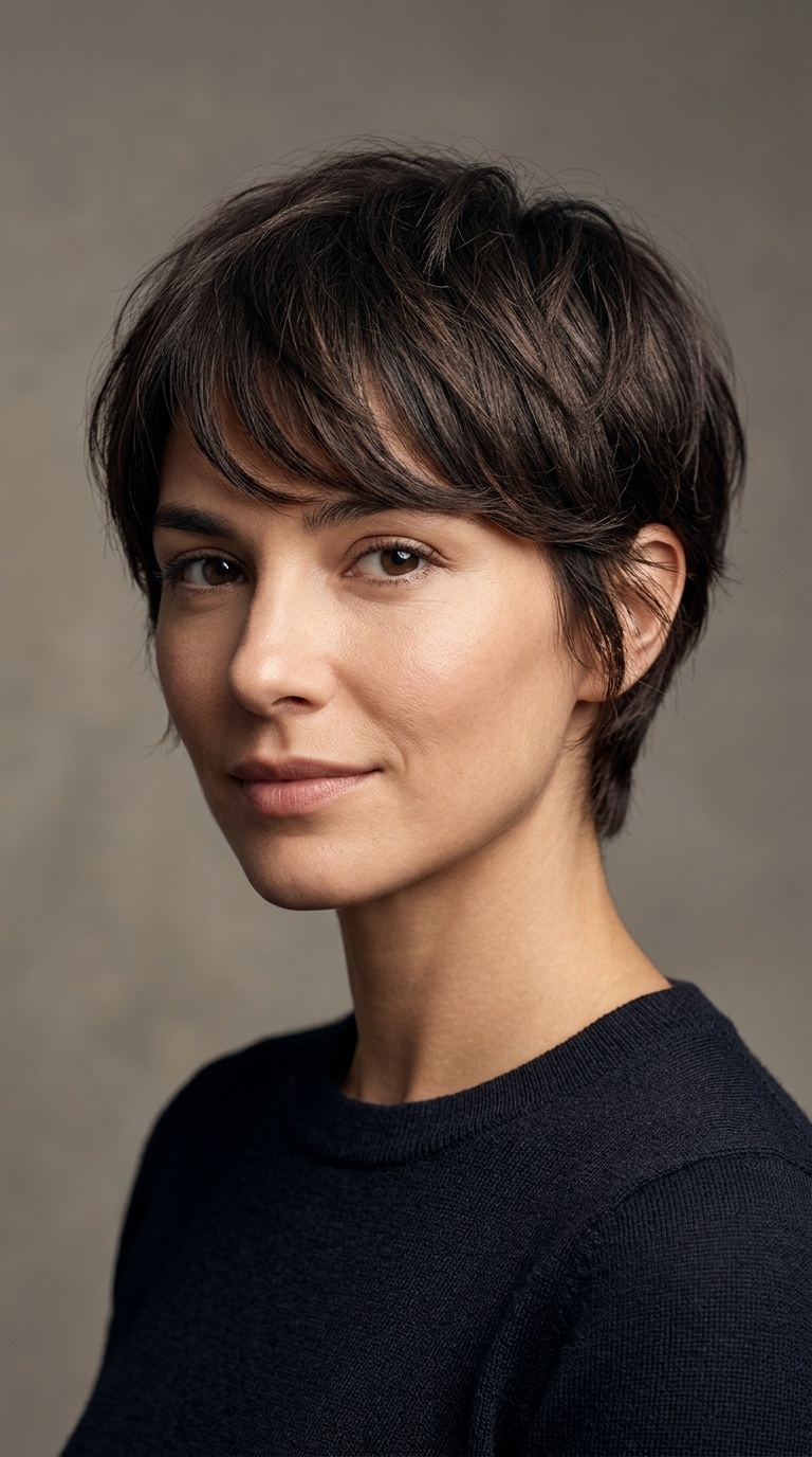 Textured Crop with Side-Blended Bangs