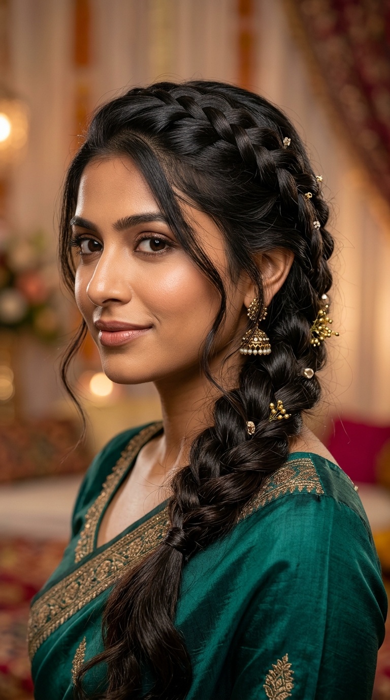 Textured Dutch Braid for Sangeet