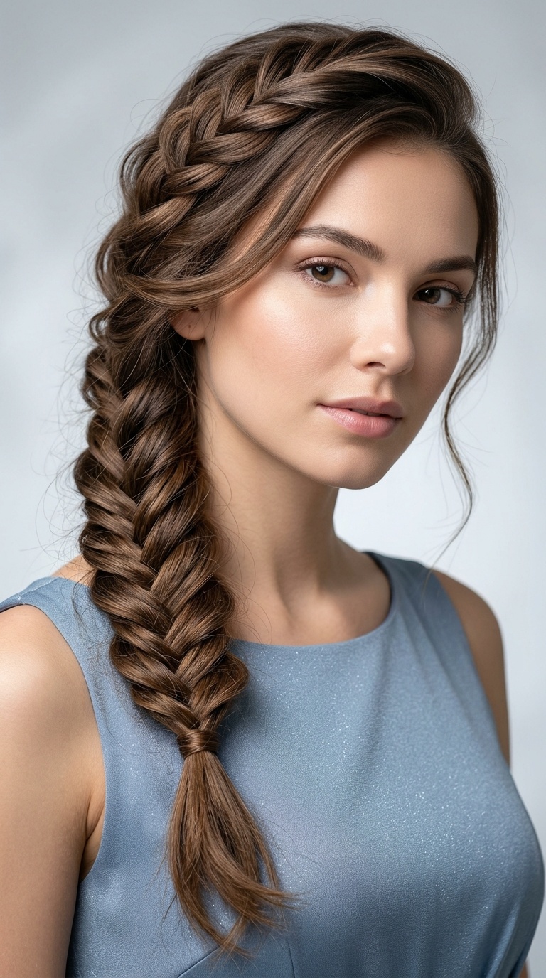 Textured Fishtail Side Sweep