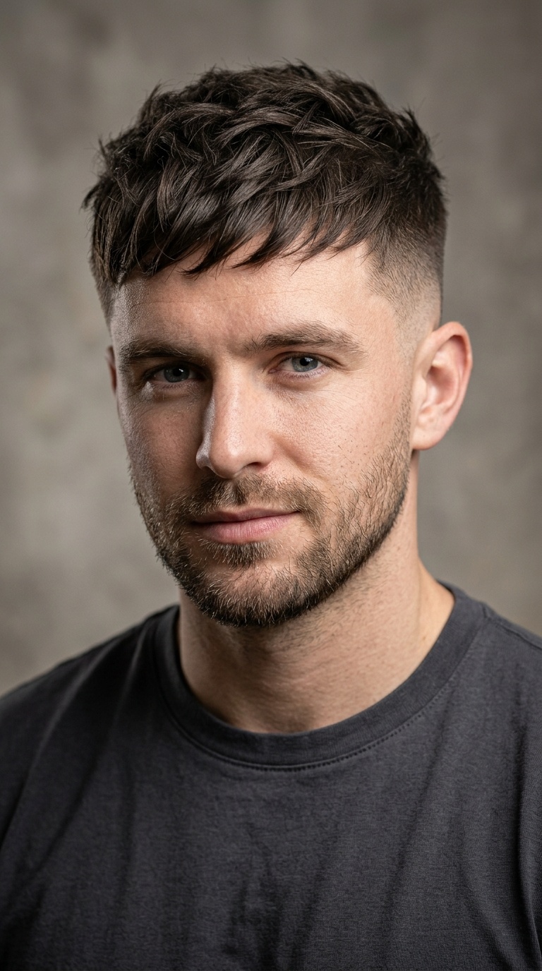 Textured French Crop with Mid Fade