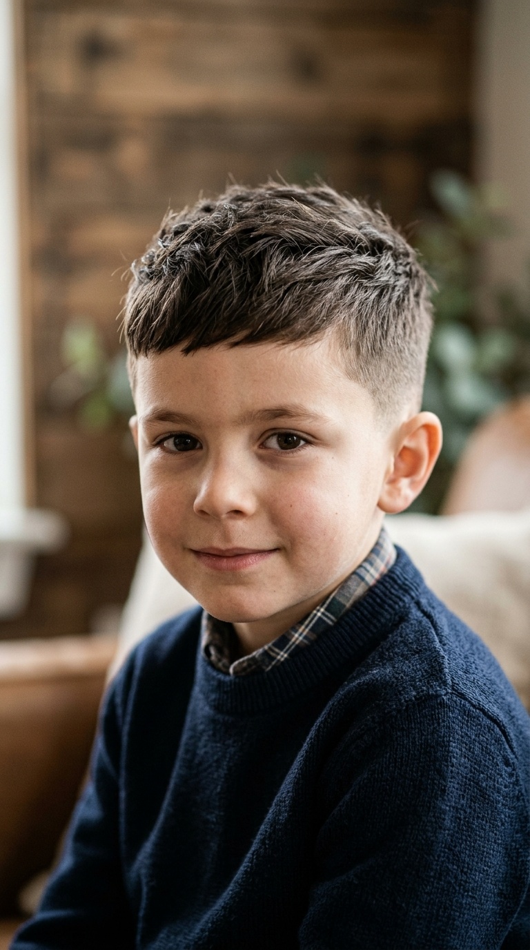 Textured French Crop with Mid-Taper