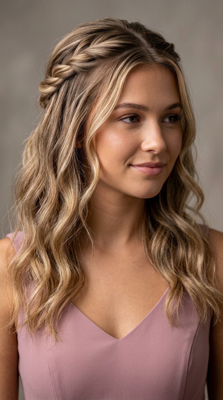 Textured Half-Up, Half-Down with Twists