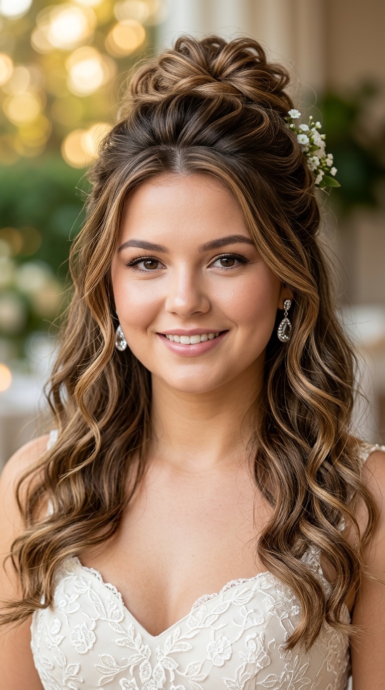 Textured Half-Up Half-Down with Volume