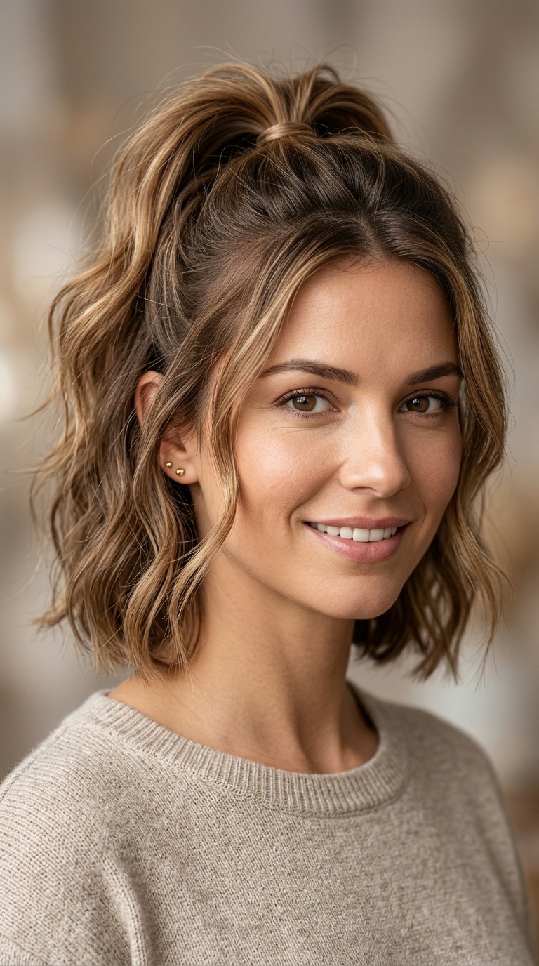 Textured Half-Up Ponytail