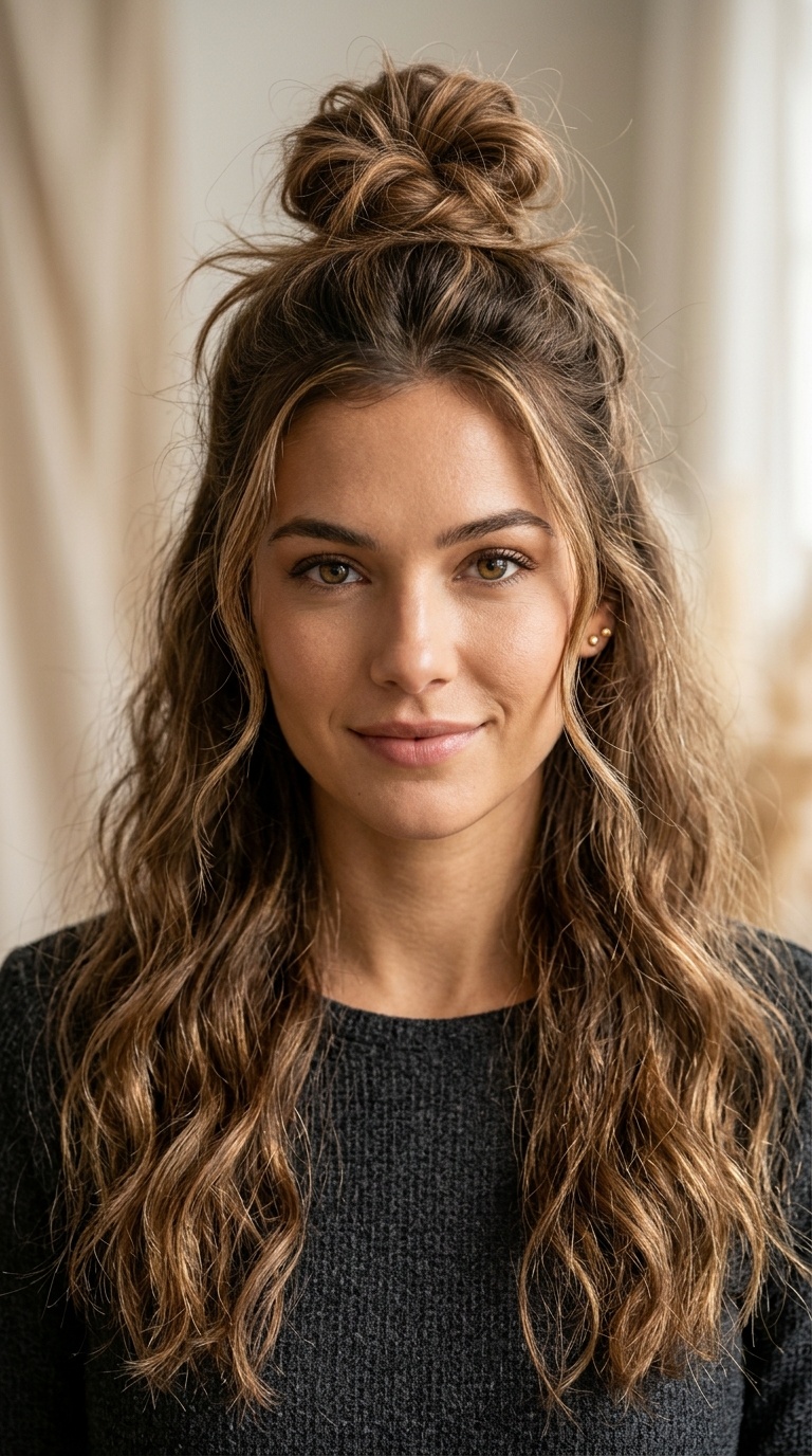 Textured Half-Up Top Knot