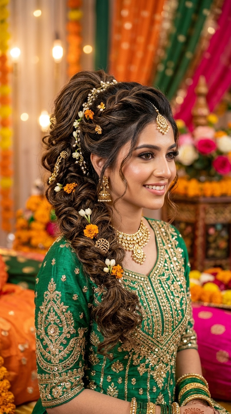 Textured High Ponytail for Mehndi