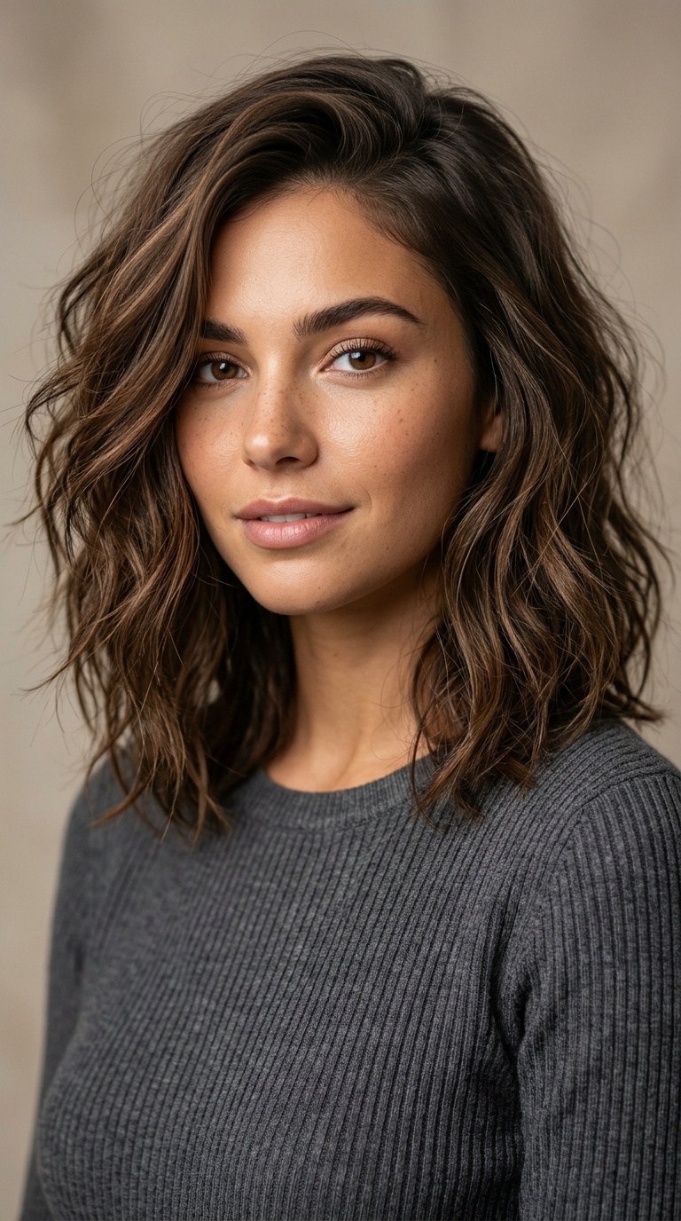 Textured Lob with Deep Side Part