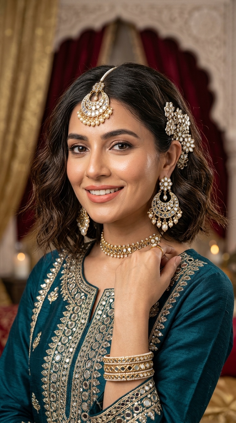 Textured Lob with Mirror Work Accessories