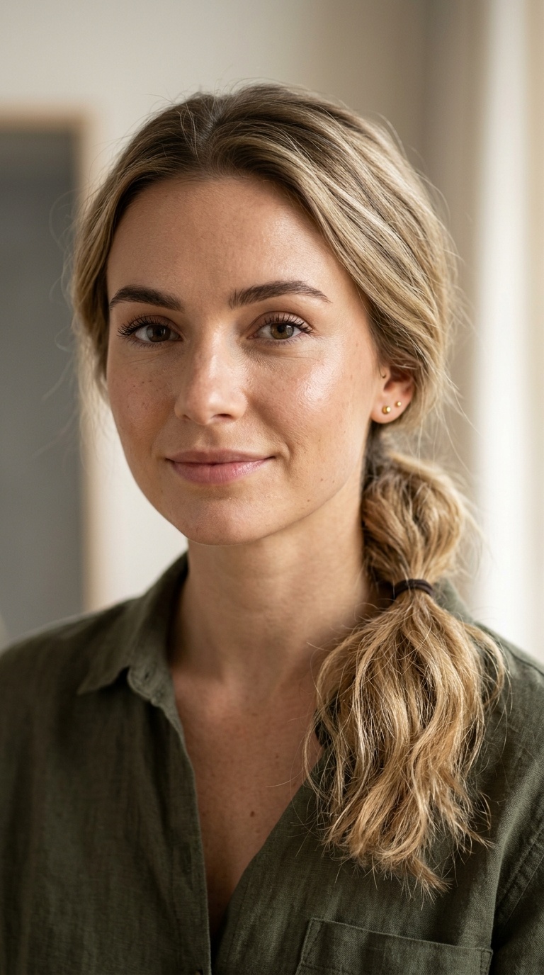 Textured Low Ponytail