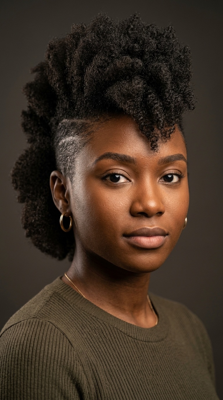 Textured Mohican (Mullet-style Afro)