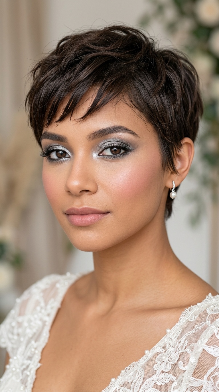 Textured Pixie Cut and Metallic Eye Accents