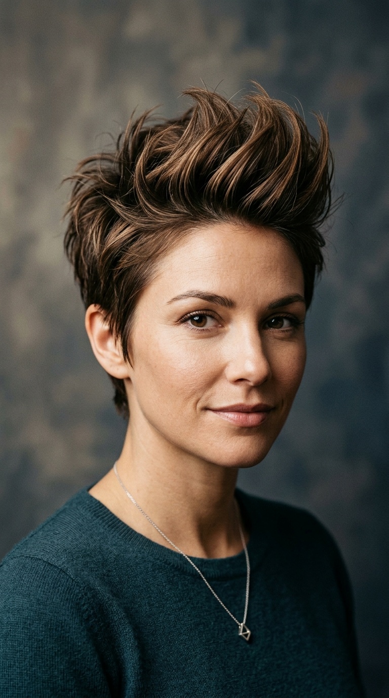 Textured Pixie with Crown Height
