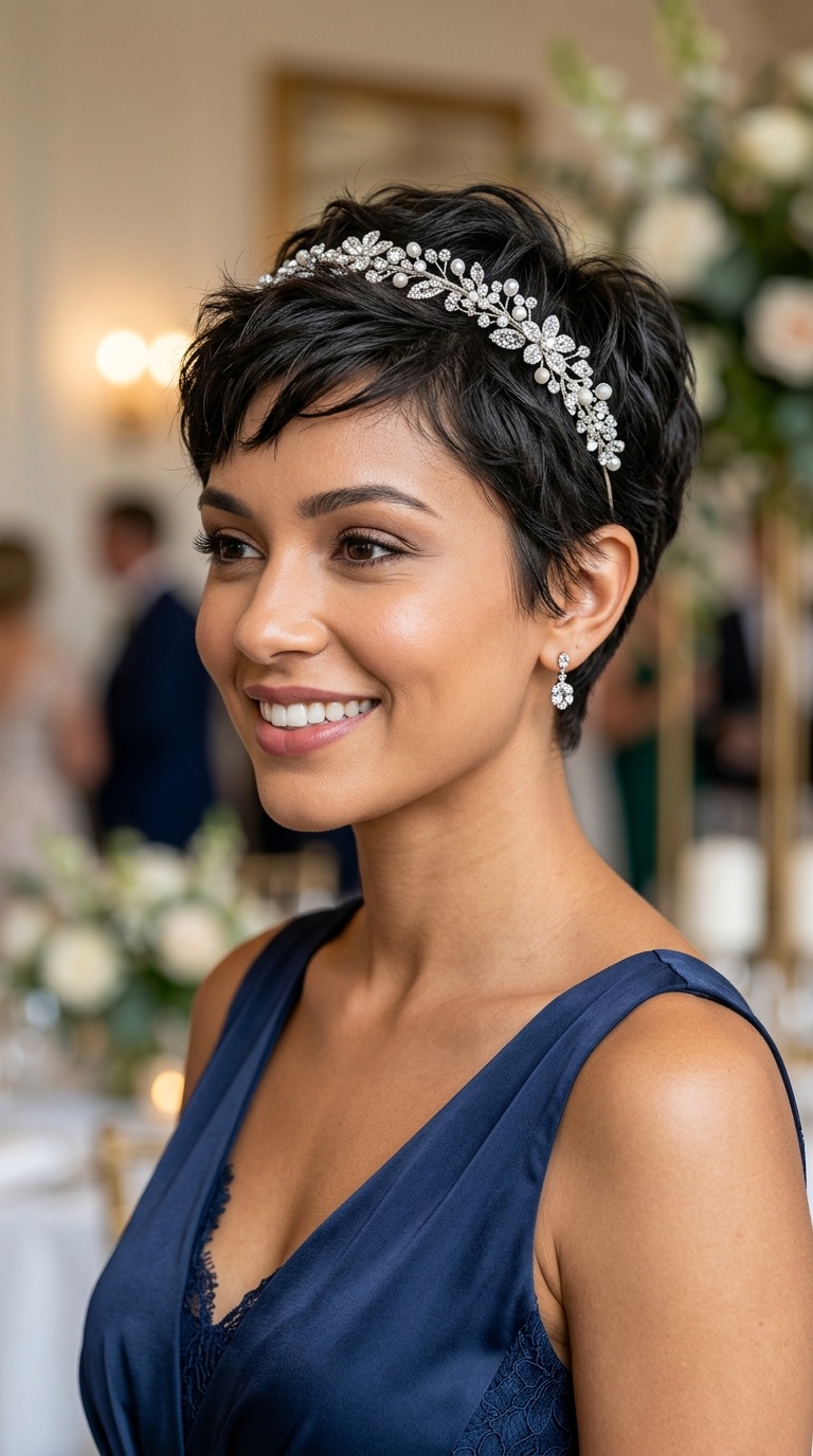 Textured Pixie with Headband
