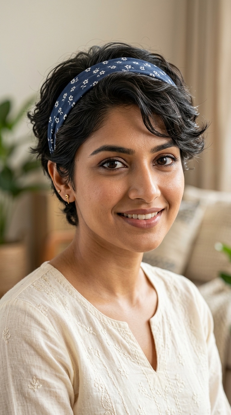 Textured Pixie with Headband