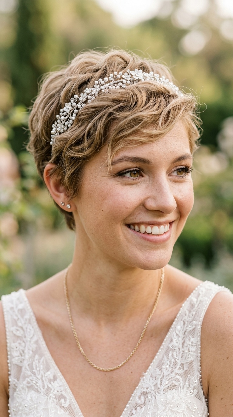 Textured Pixie with Headband