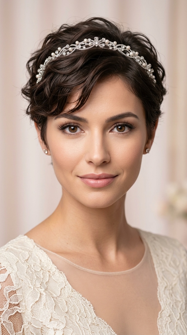 Textured Pixie with Headband