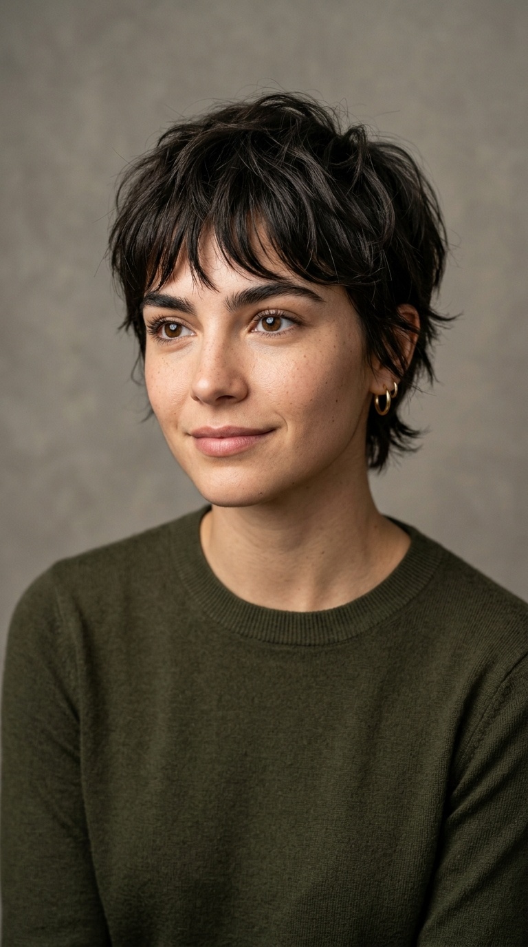 Textured Pixie with Shaggy Fringe