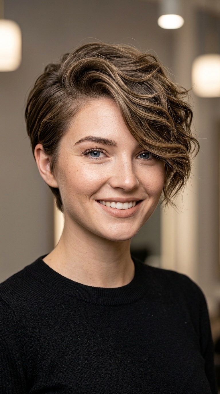 Textured Pixie with Side Sweep