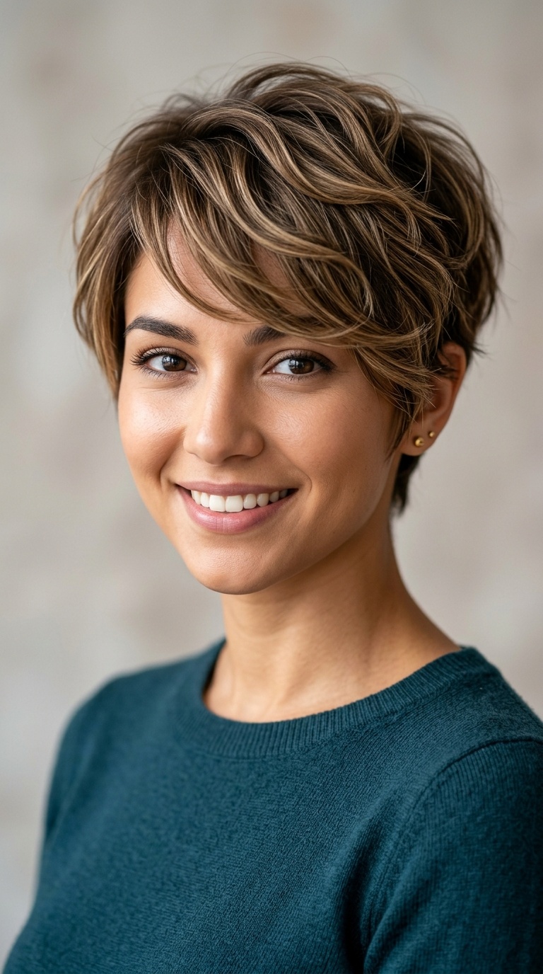 Textured Pixie with Side-Swept Bangs