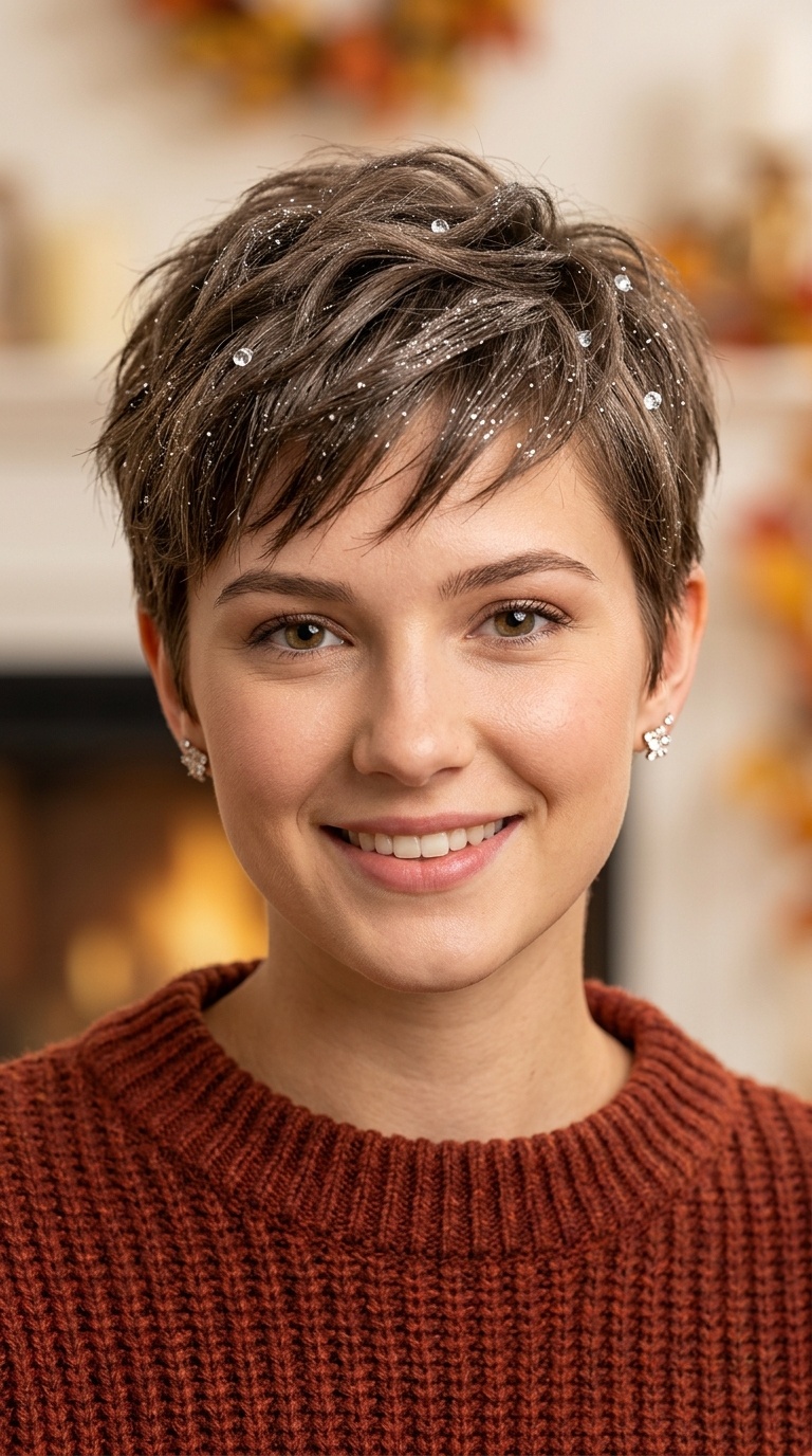 Textured Pixie with Sparkle