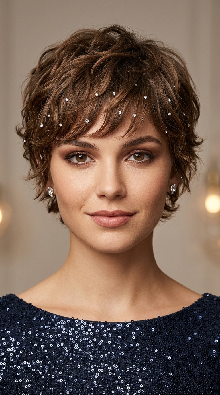 Textured Pixie with Sparkle