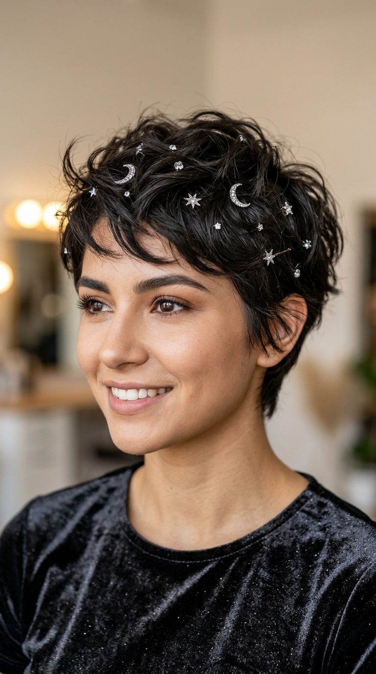 Textured Pixie with Starry Accents