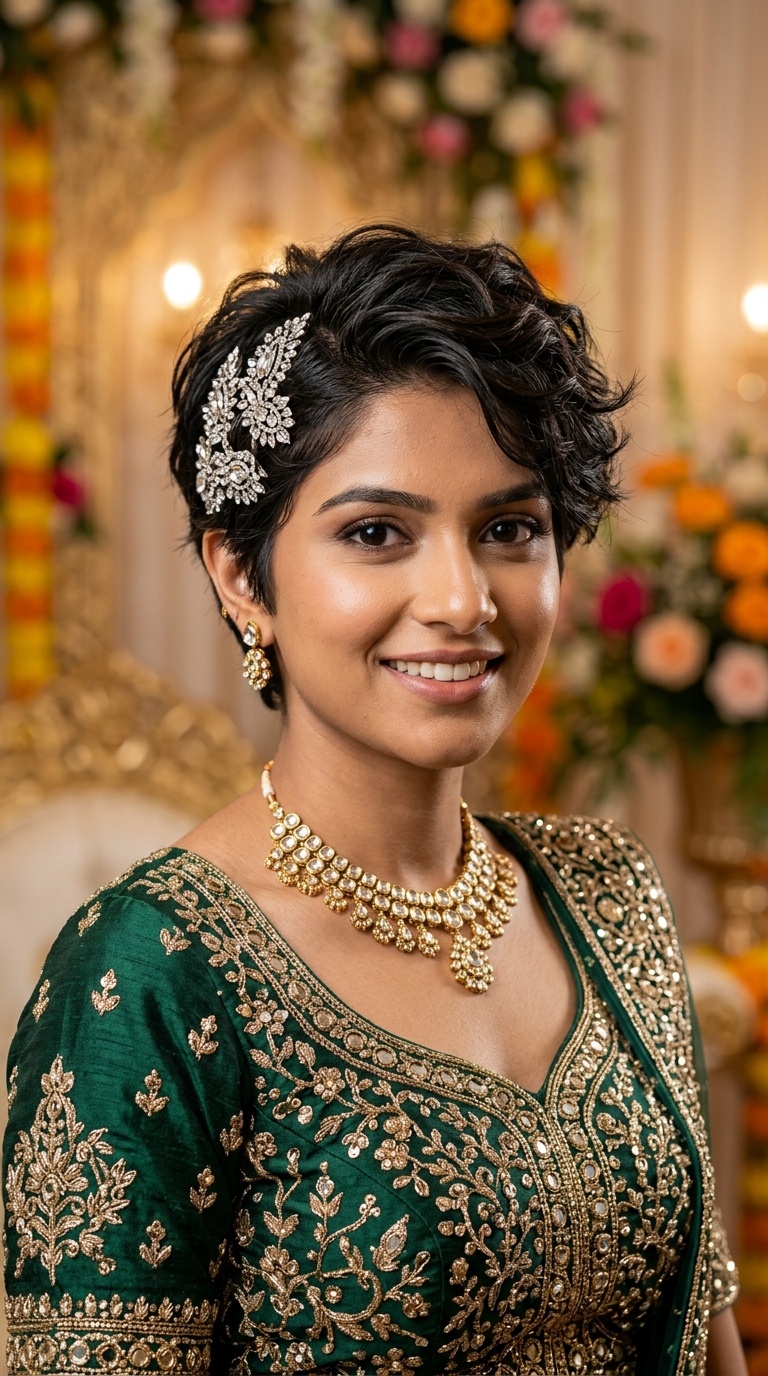 Textured Pixie with Statement Clips