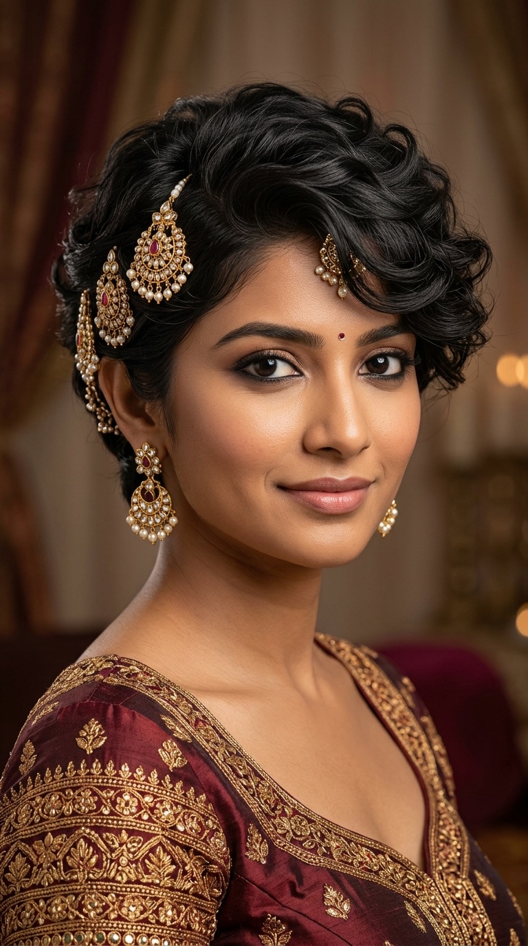 Textured Pixie with Temple Jewelry Pins