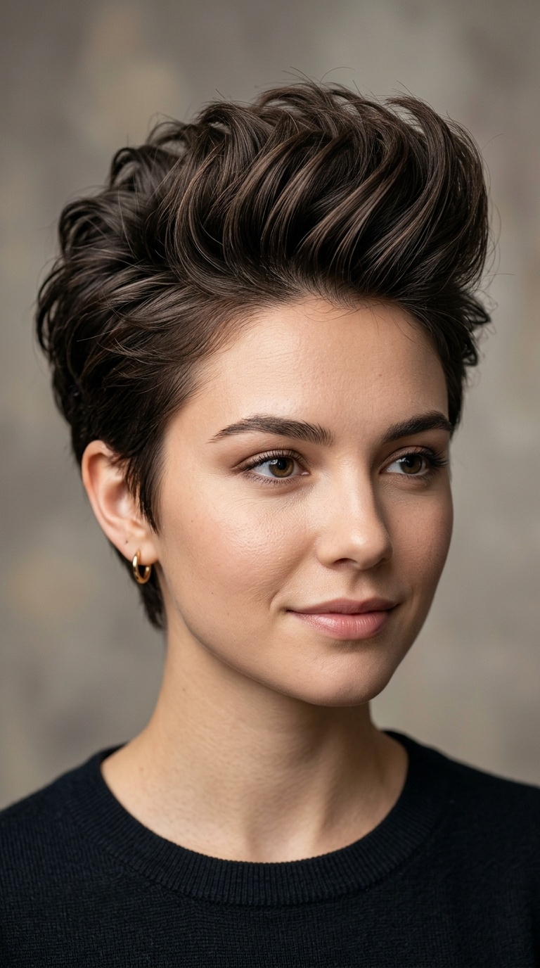 Textured Pompadour for Short Hair