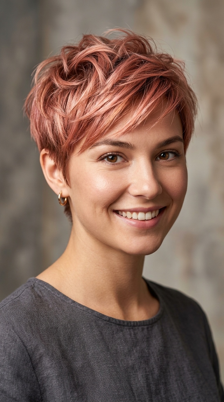 Textured Rose Gold Pixie