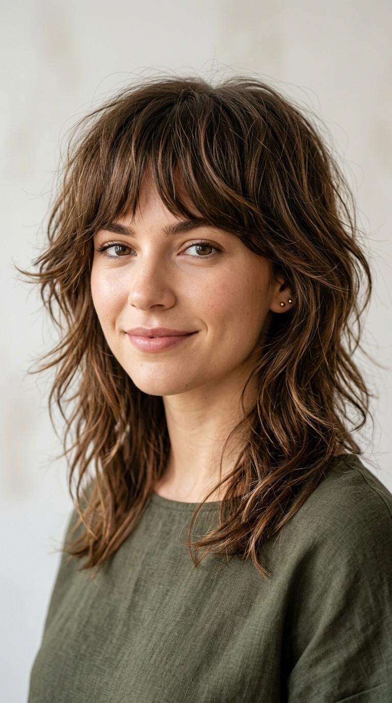 Textured Shag with Bangs