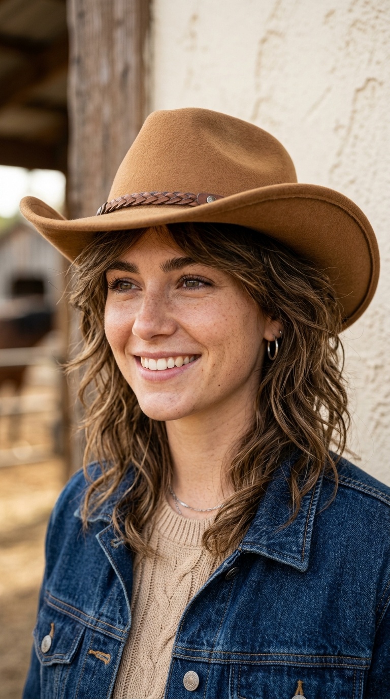 Textured Shag with Cowboy Hat