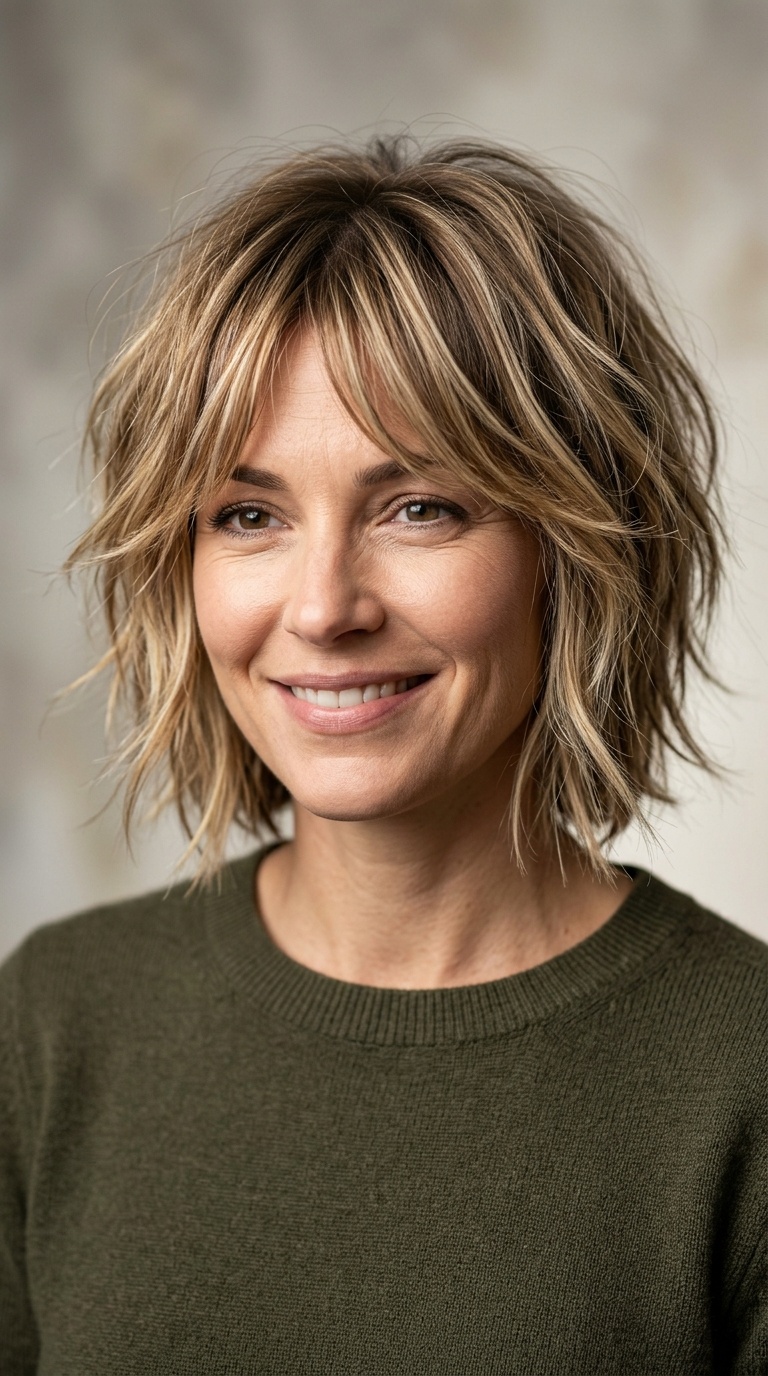 Textured Shaggy Bob