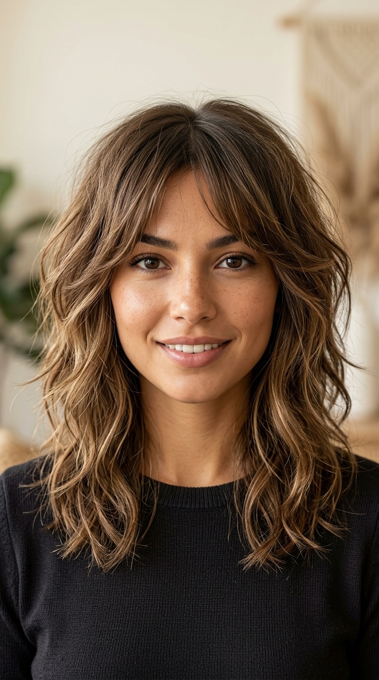 Textured Shoulder-Length Shag