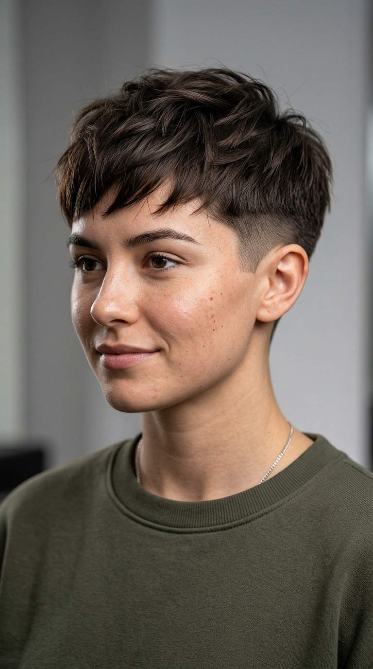 Textured Undercut Crop
