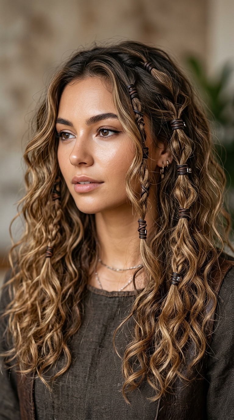 Textured Waves with Leather Cord Wraps