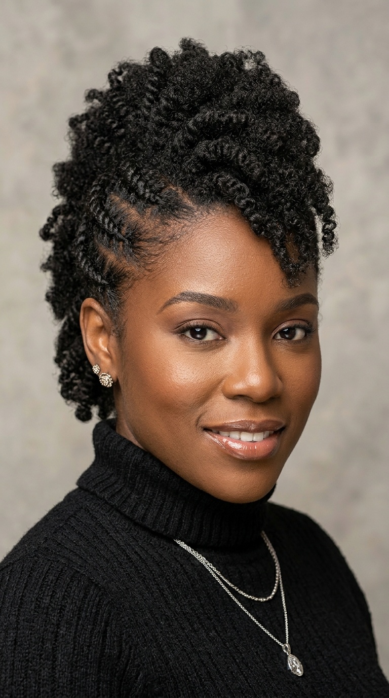 Texturized Faux Hawk with Flat Twists
