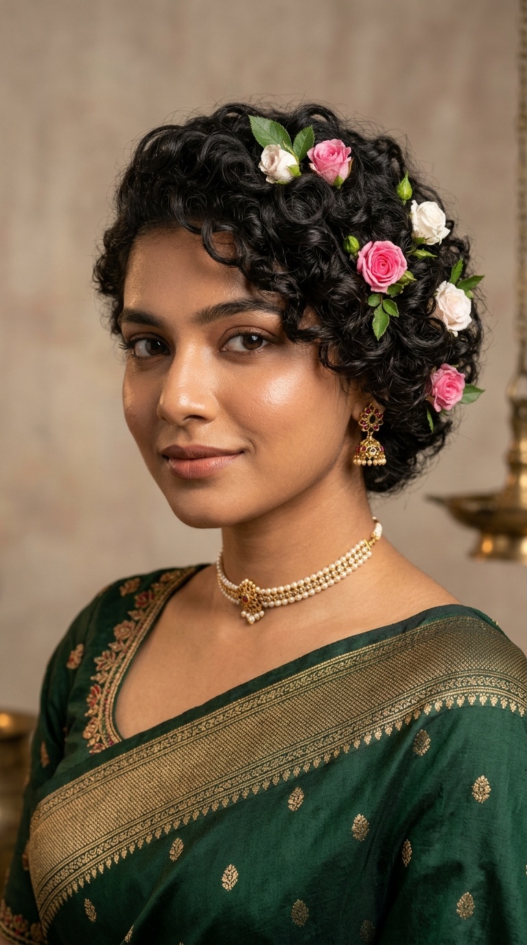 The Asymmetrical Curl with Rose Buds