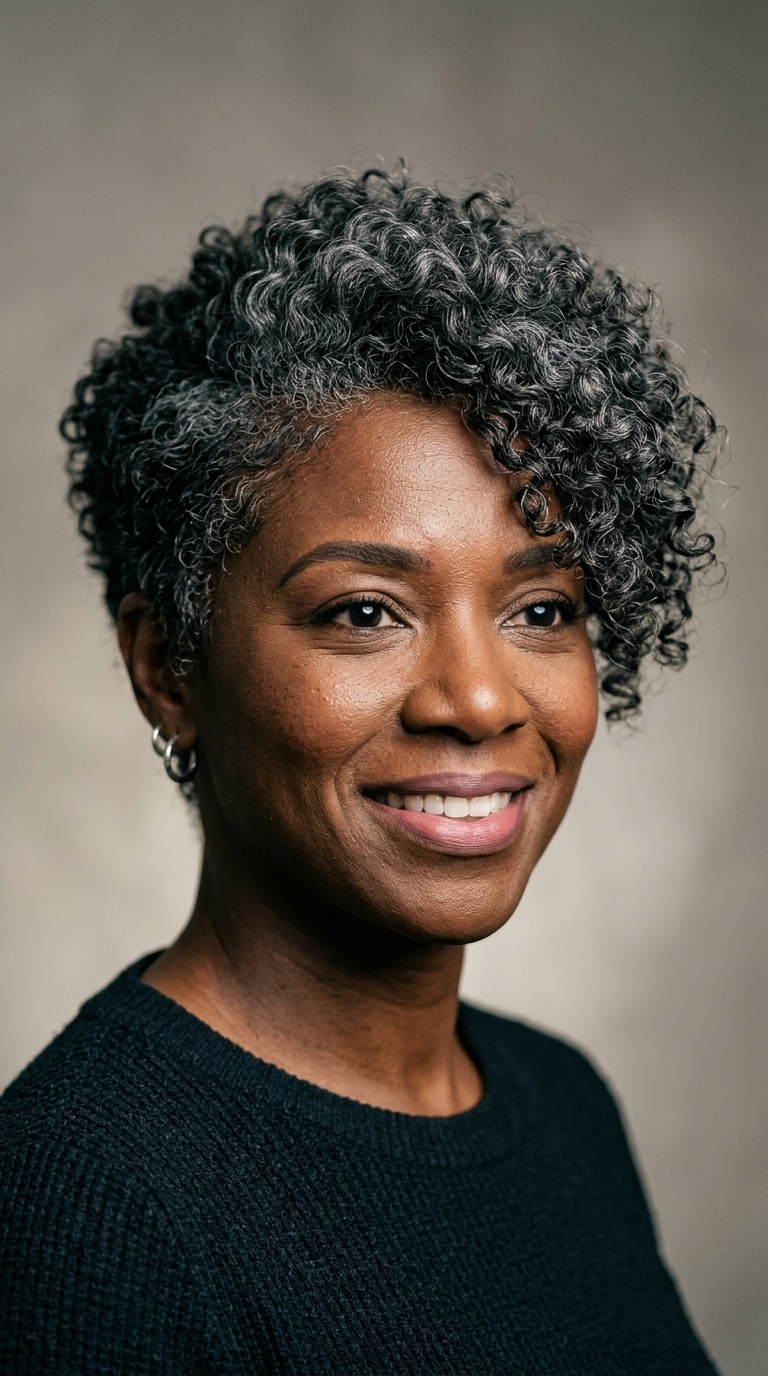 The Asymmetrical Curly Pixie