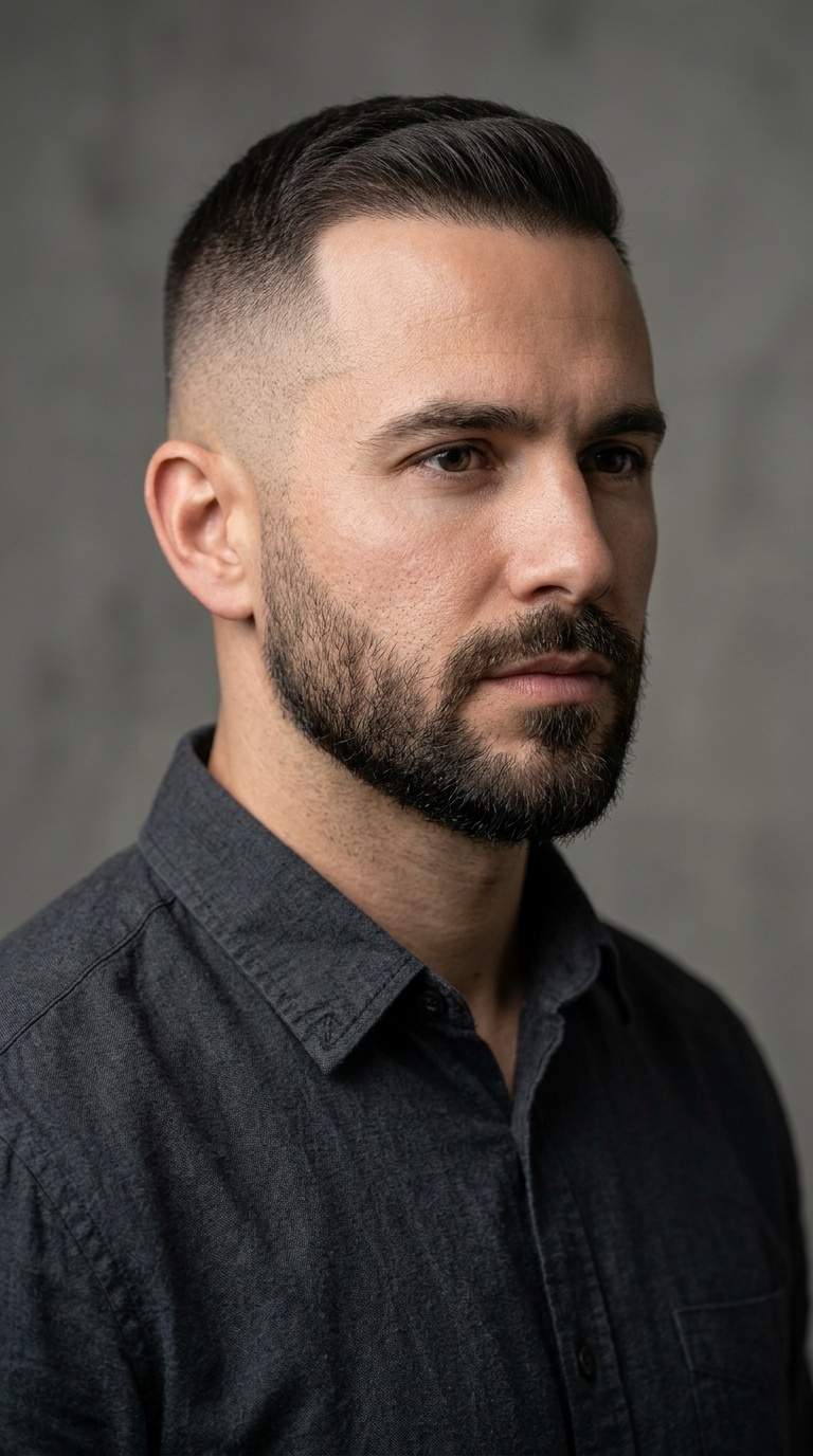 The Bald Fade with Groomed Beard