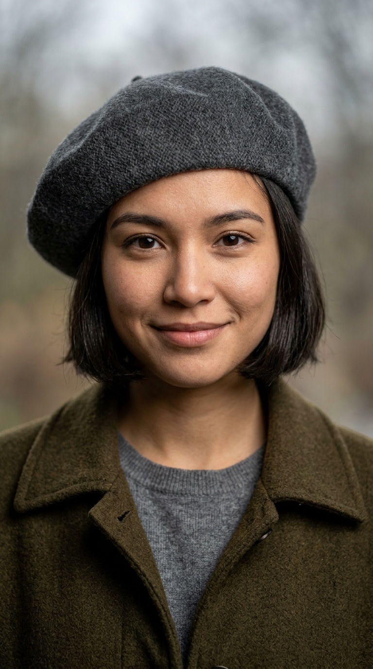 The Beret-Tucked Bob